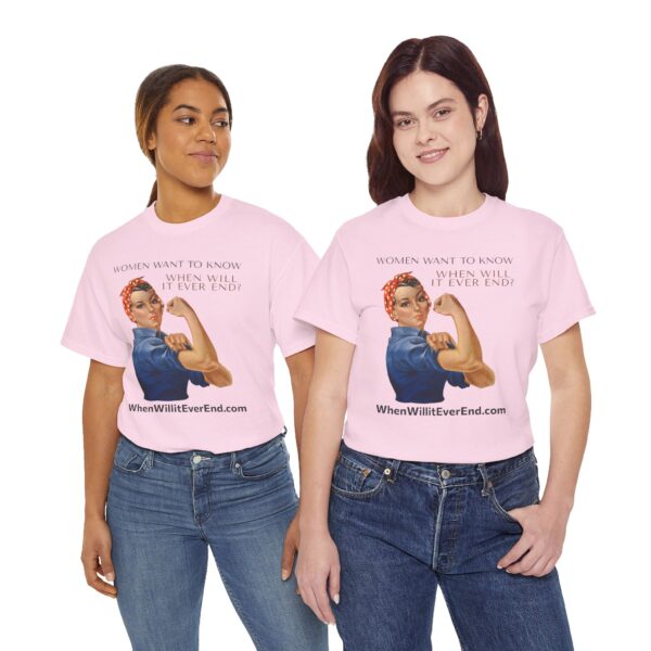 Empowering Feminist Tee - "When Will It Ever End?" Unisex Heavy Cotton T-Shirt - Image 52